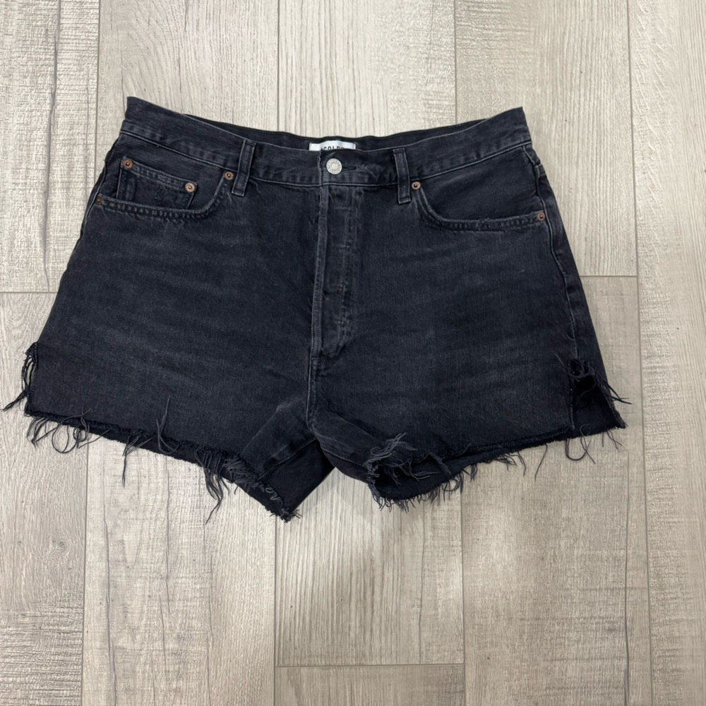 AGOLDE Dee Black Denim Shorts